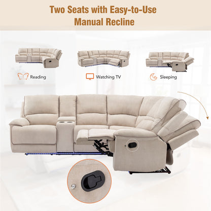 Omar Manual Reclining Set - Cream