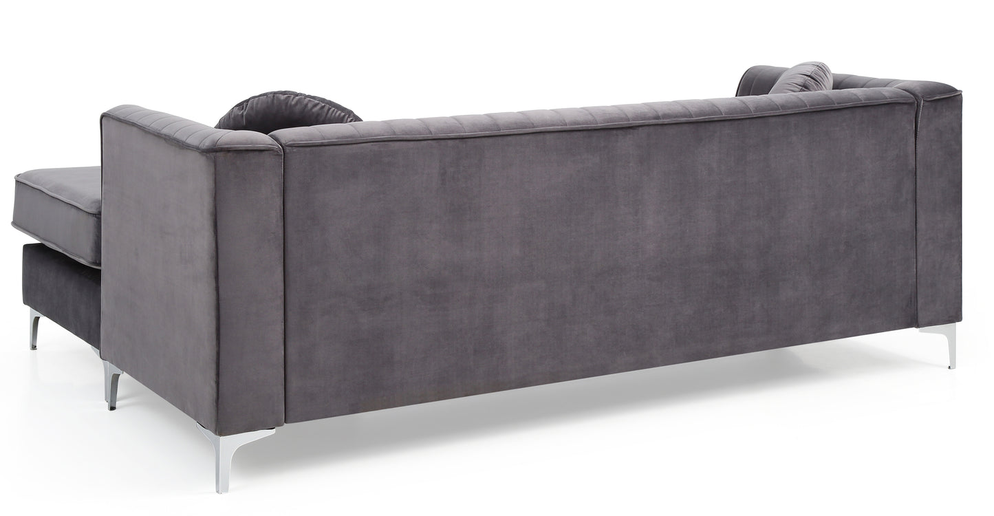 Delray Sectional Sofa Chaise - Gray