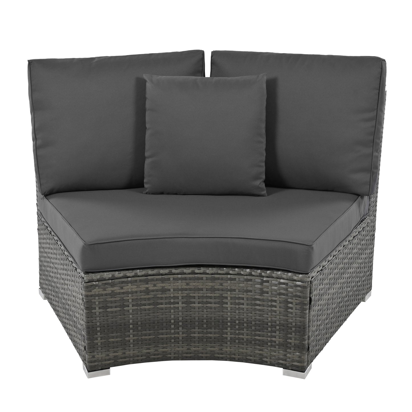 Serrano 9 Pc Outdoor Patio Circular Outdoor Sofa Set - Gray