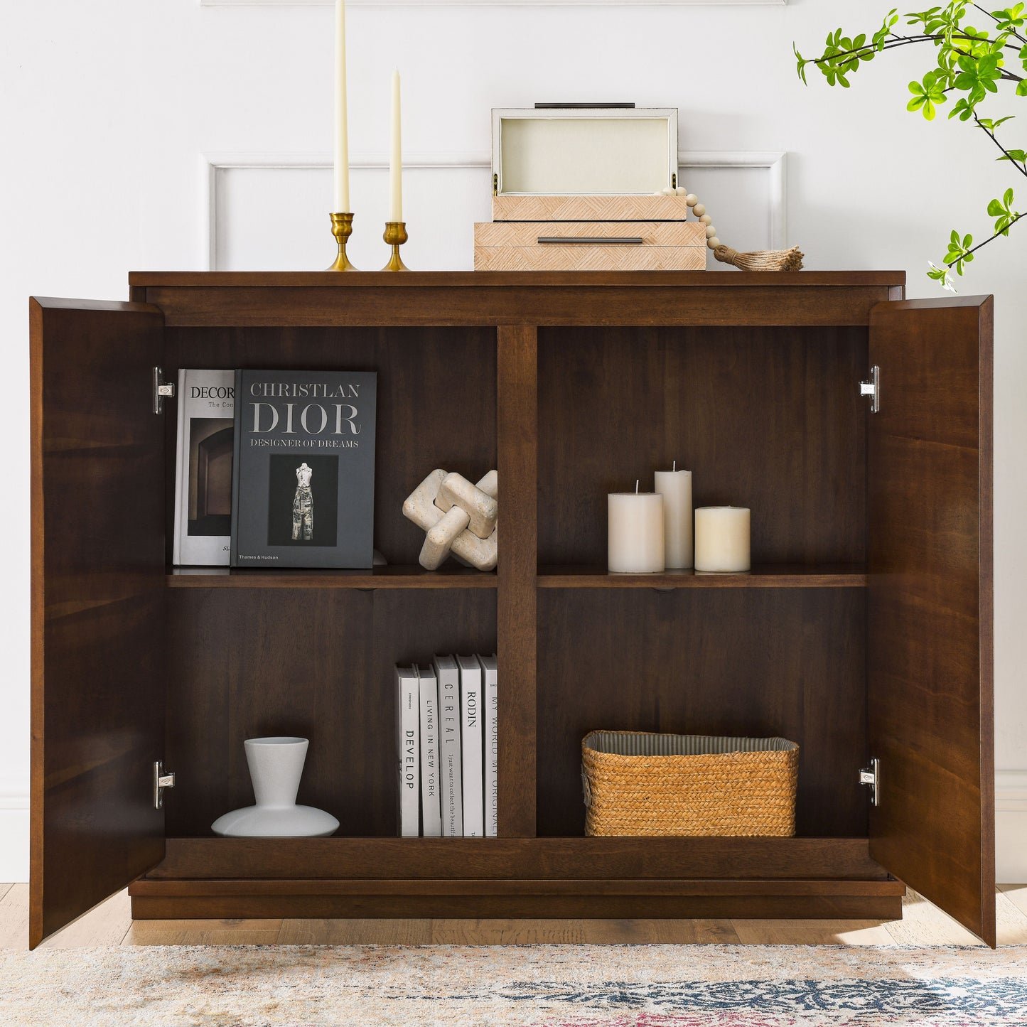 Marion Storage Wooden Cabinet  - Walnut