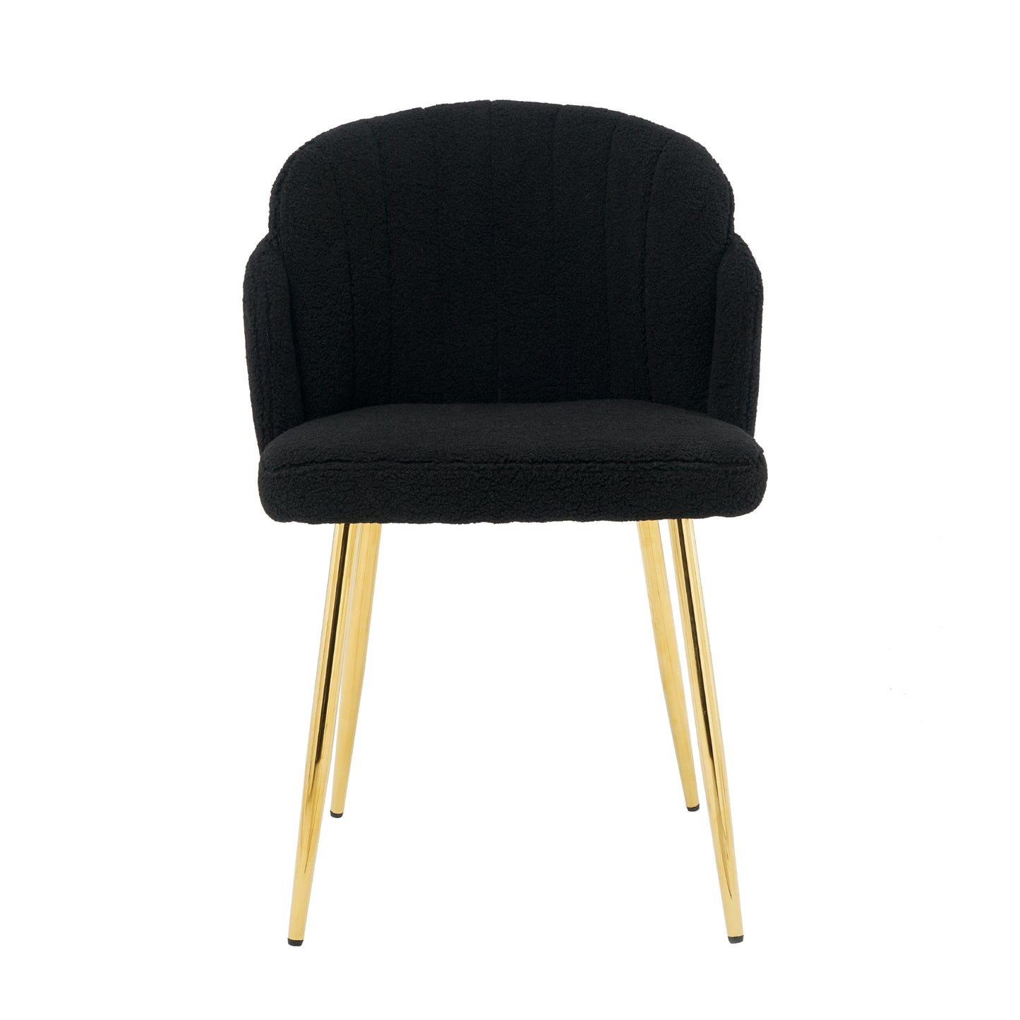 Zulma Fabric Dining Chairs with Gold Leg (Set of 2) - Black