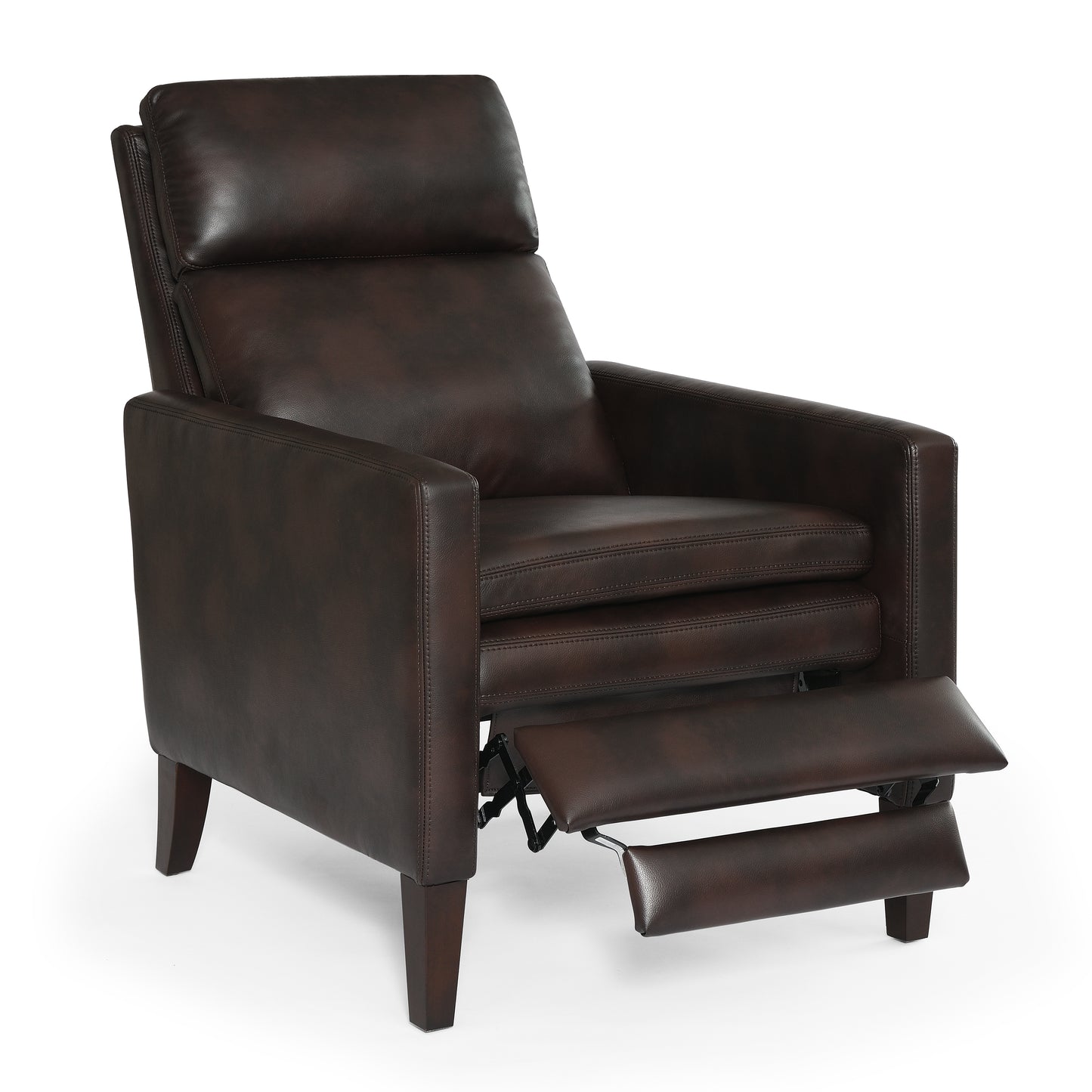 Vaughn Faux Leather Push Back Recliner Chair - Brown