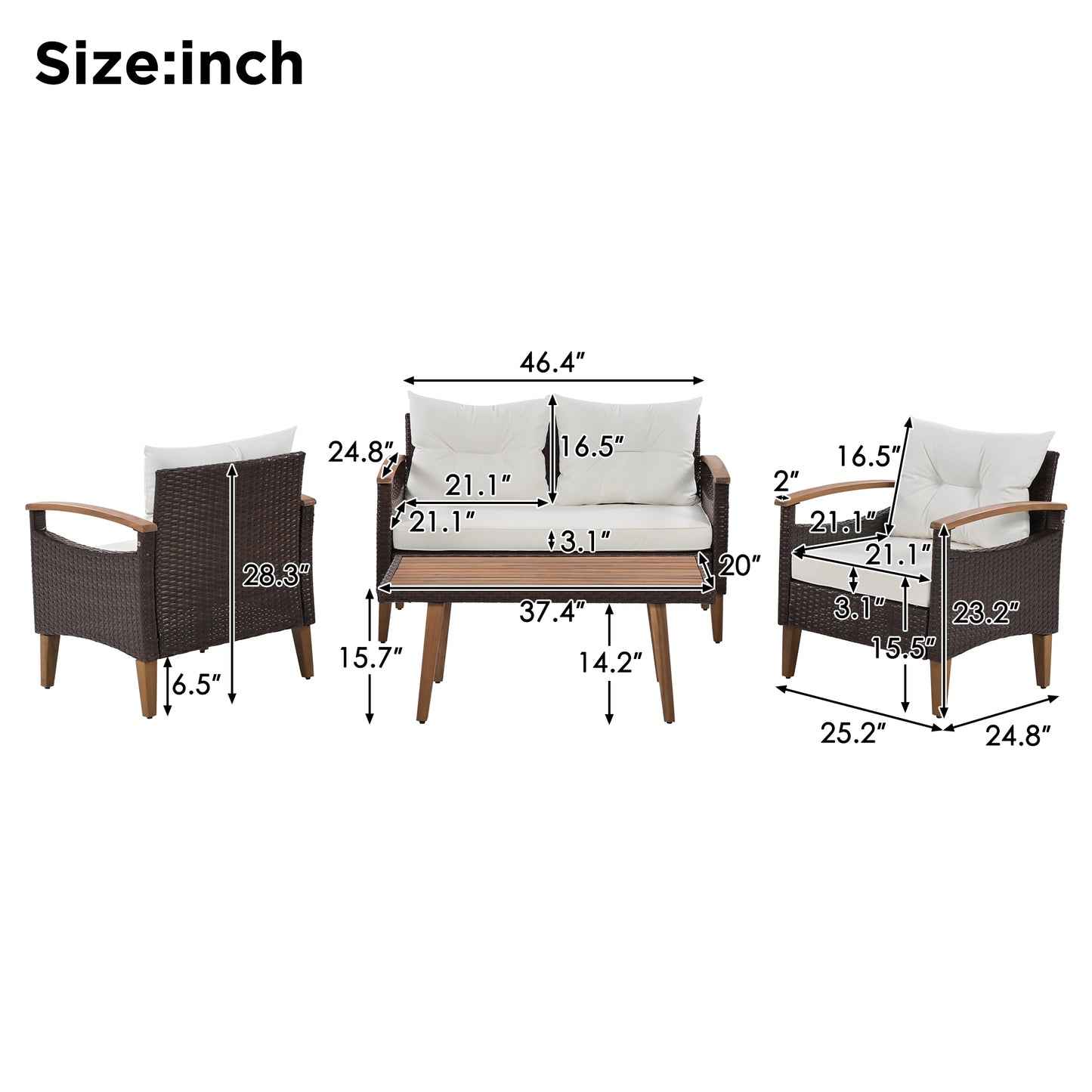 Eco Luxe Outdoor Living Seating Set