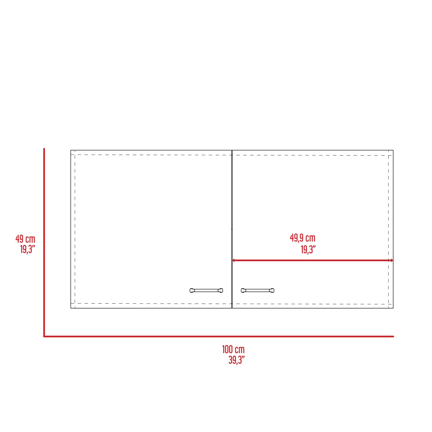 Brookeline Rectangle 2-Door Wall Cabinet - Gray