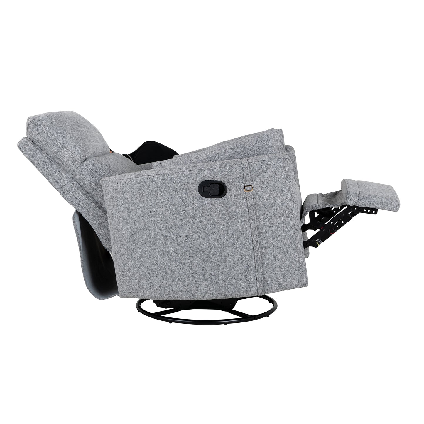 Niki Upholstered Swivel Recliner - Dark Grey