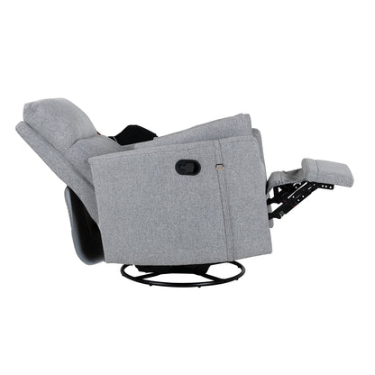 Niki Upholstered Swivel Recliner - Dark Grey