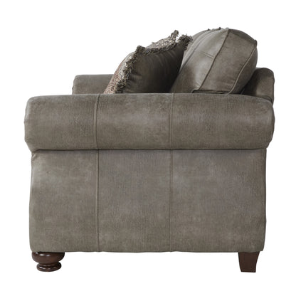 Leinster Faux Leather Loveseat with Nailheads - Espresso