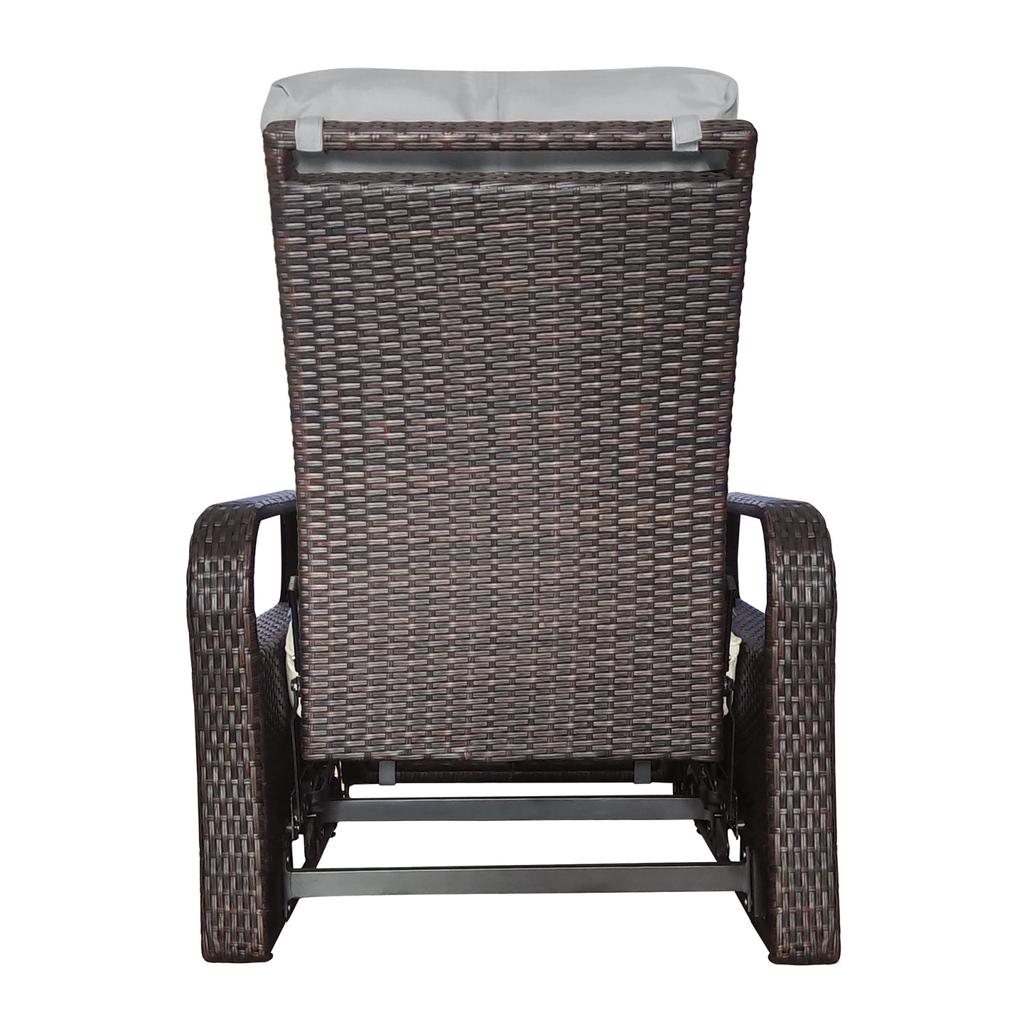 Parson Outdoor Adjustable Wicker Lounge Recliner Chair - Gray