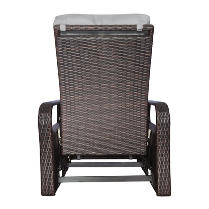 Parson Outdoor Adjustable Wicker Lounge Recliner Chair - Gray