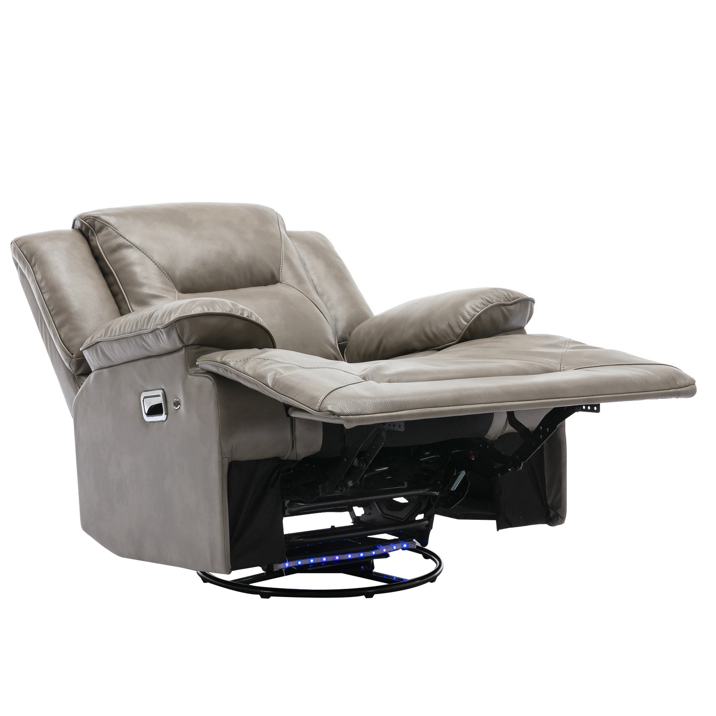 Meyer 360° Swivel and Rocking Manual Recliner Chair with a LED - Gray