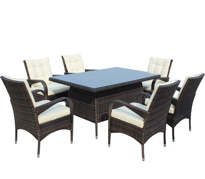 Lugo 7 Pc Patio Rectangular Dining Set