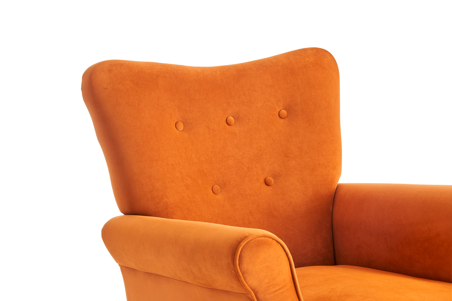 Jarvis Velvet Rocking Chair - Orange