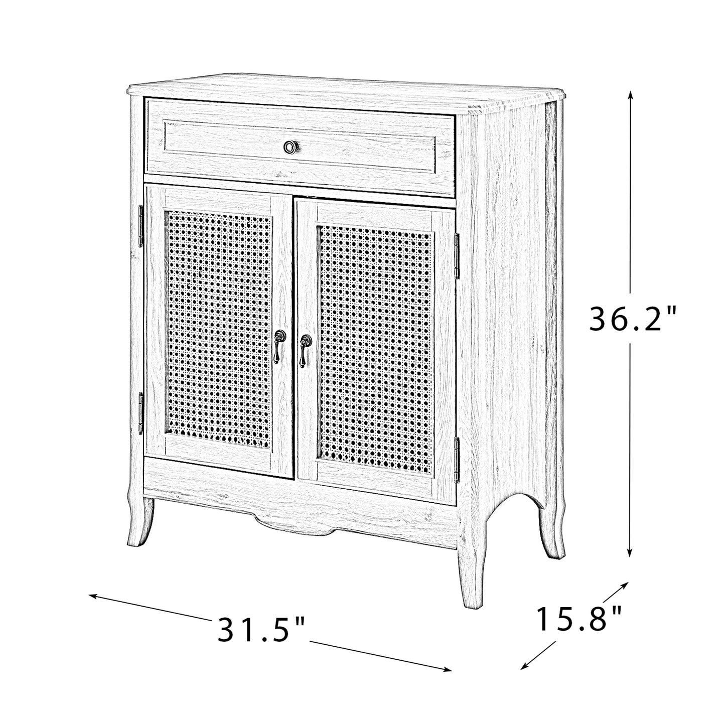 Schirru 36'' Tall 2-Door Accent Cabinet - Aqua