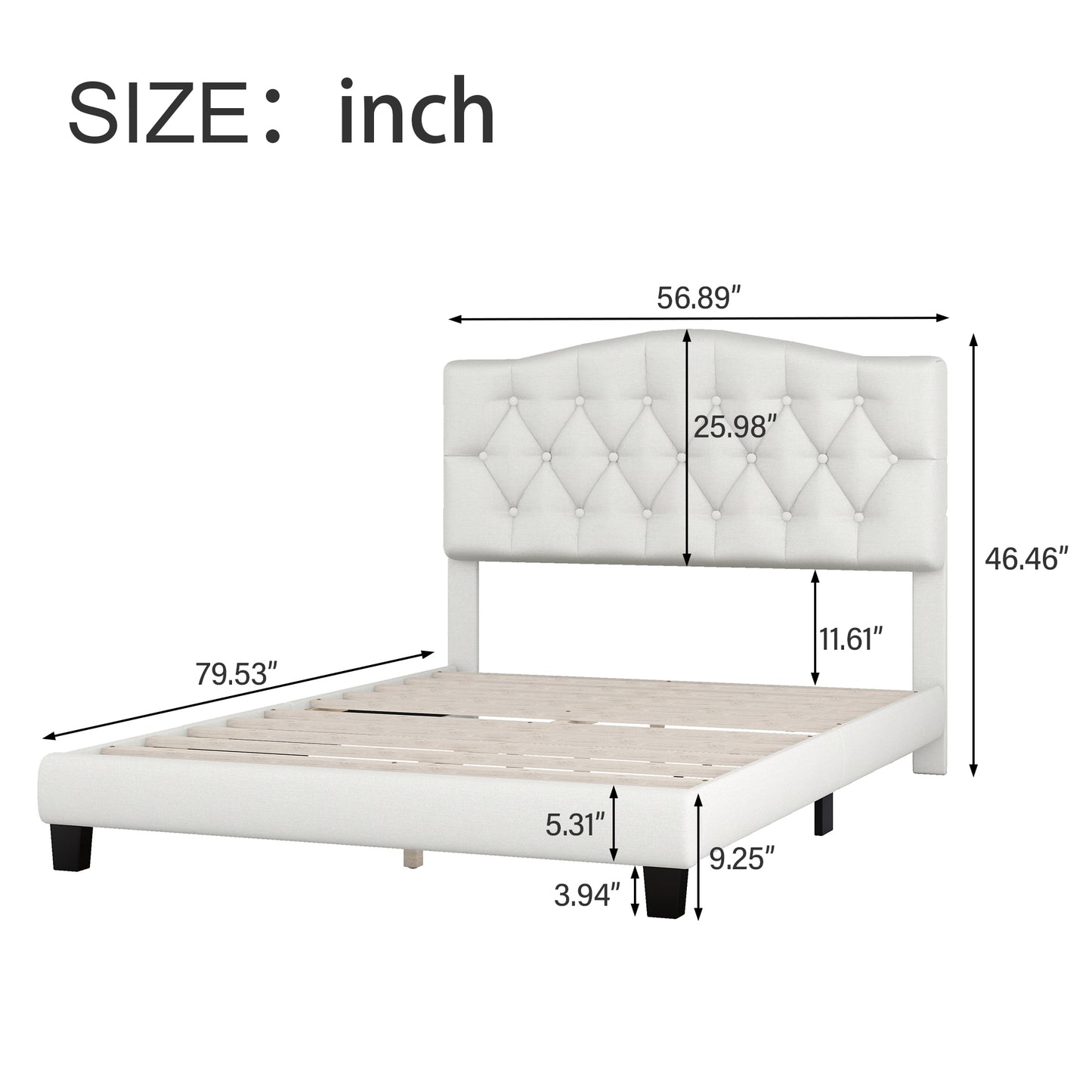 Domoni Full Size Platform Bed Frame - Beige