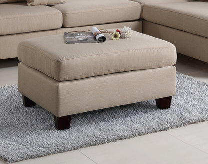 Esra 3pc Sectional Reversible Chaise Sofa And Ottoman - Sand