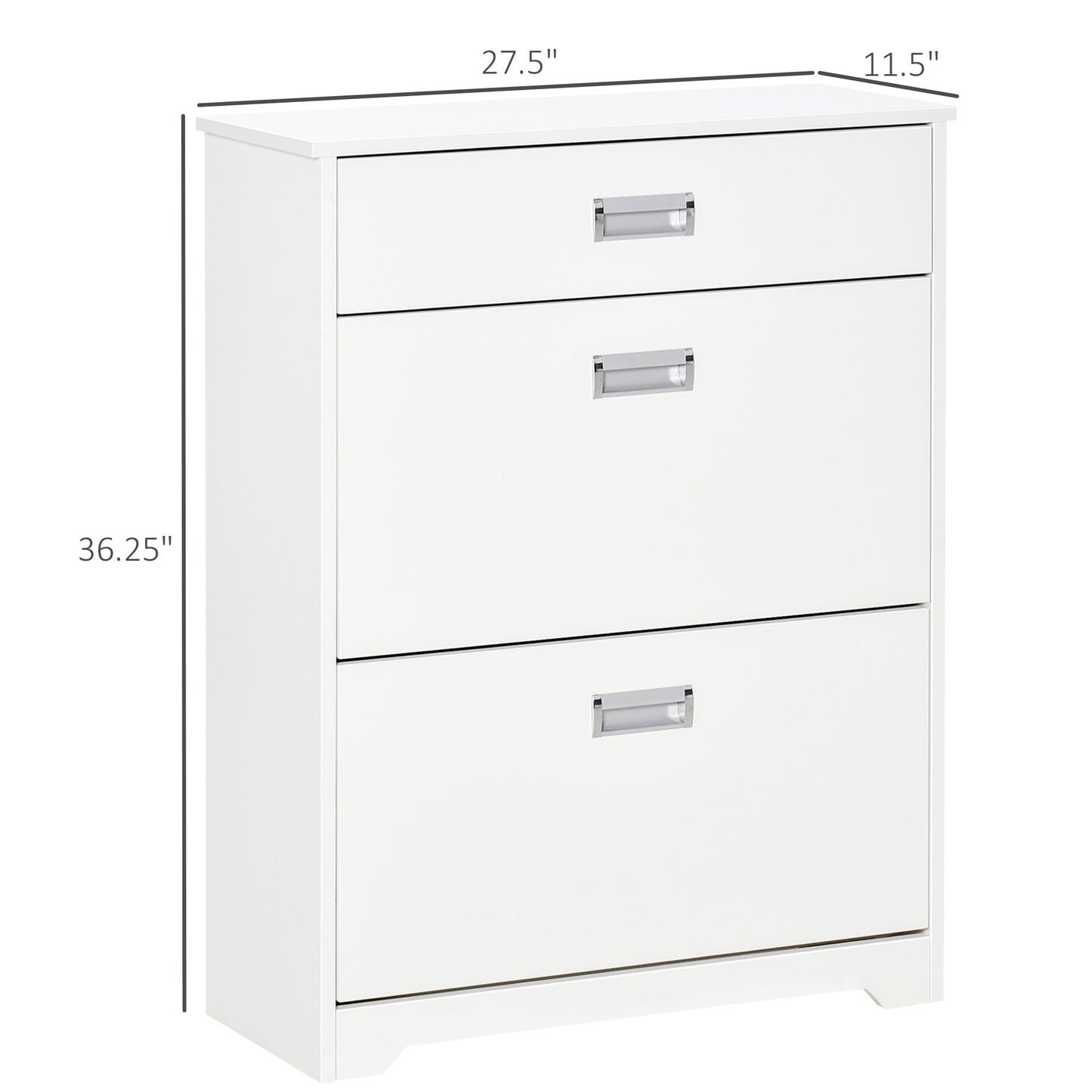 Zuko 3-Drawer Shoe Cabinet - White