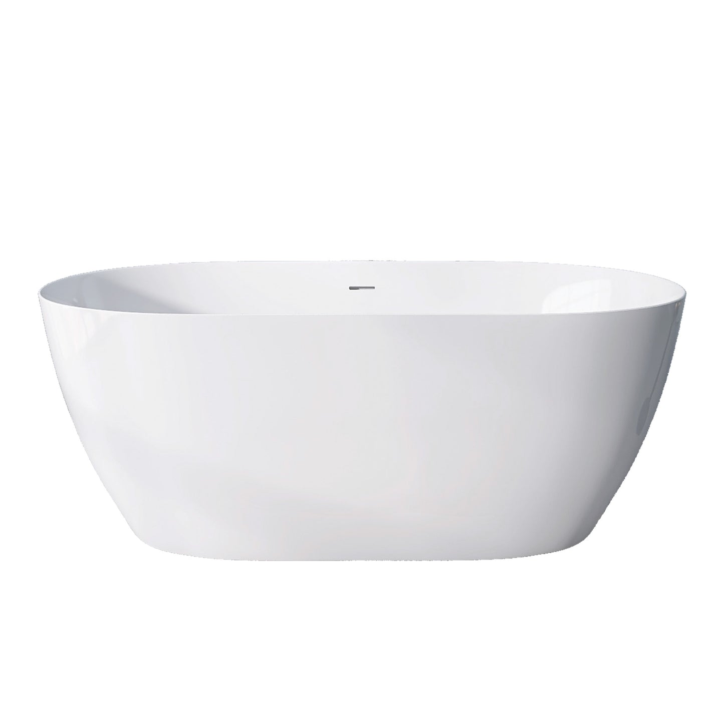 Onpa 55" Oval Shape  Acrylic Freestanding  Soaking Bathtub - Gloss WhiteOnpa