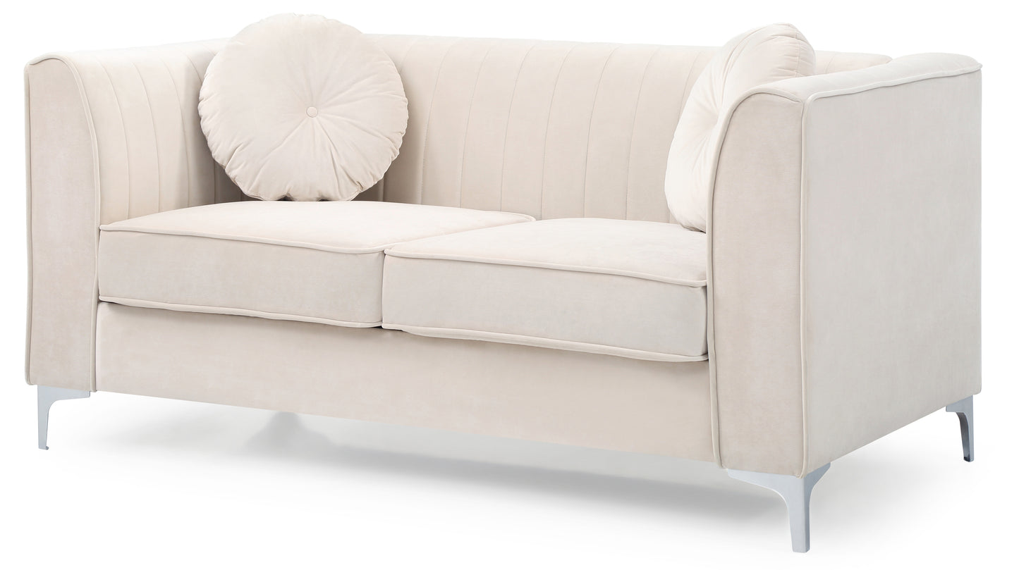 Enzo II Sloped Arm Loveseat - Ivory