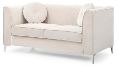 Enzo II Sloped Arm Loveseat - Ivory