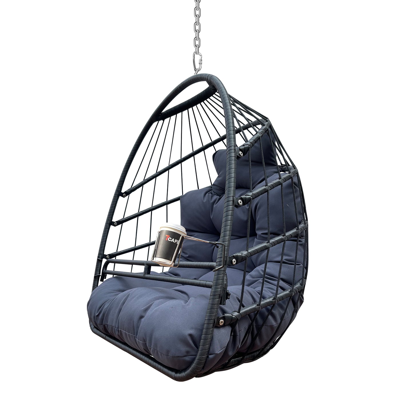 Tamura Patio Hanging Egg Chair Without Stand - Black