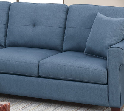 Freya Tufted Cushion Sectional Sofa Chaise  - Blue