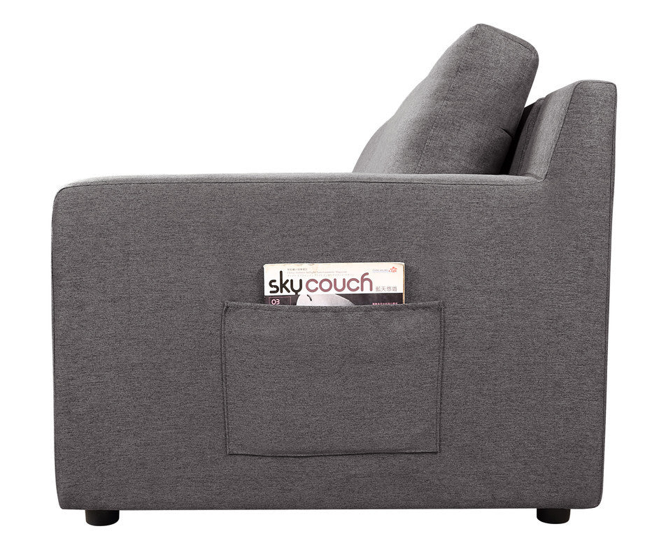 Waylon Linen 4-Seater Sectional Sofa Chaise - Gray