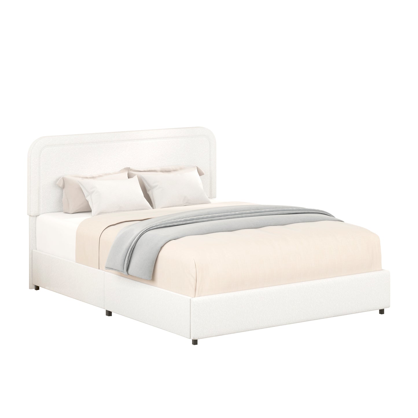 Liv Queen Size Platform Bed - Ivory