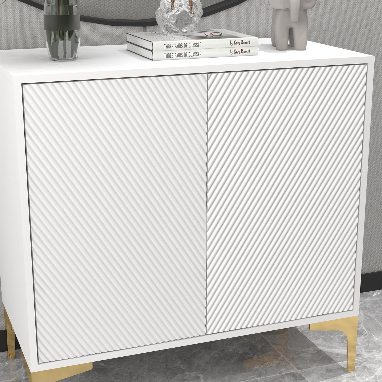 Preston 2 Door Accent Cabinet - White