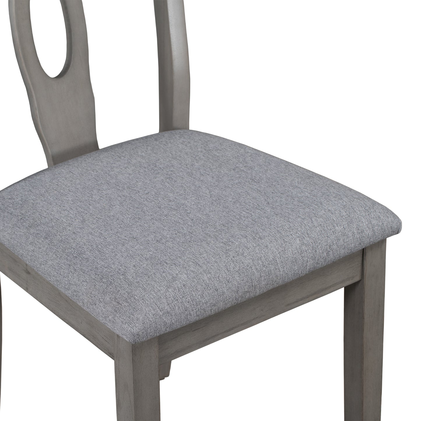 Titus Rustic Wood Padded Dining Chairs (Set of 4) - Gray