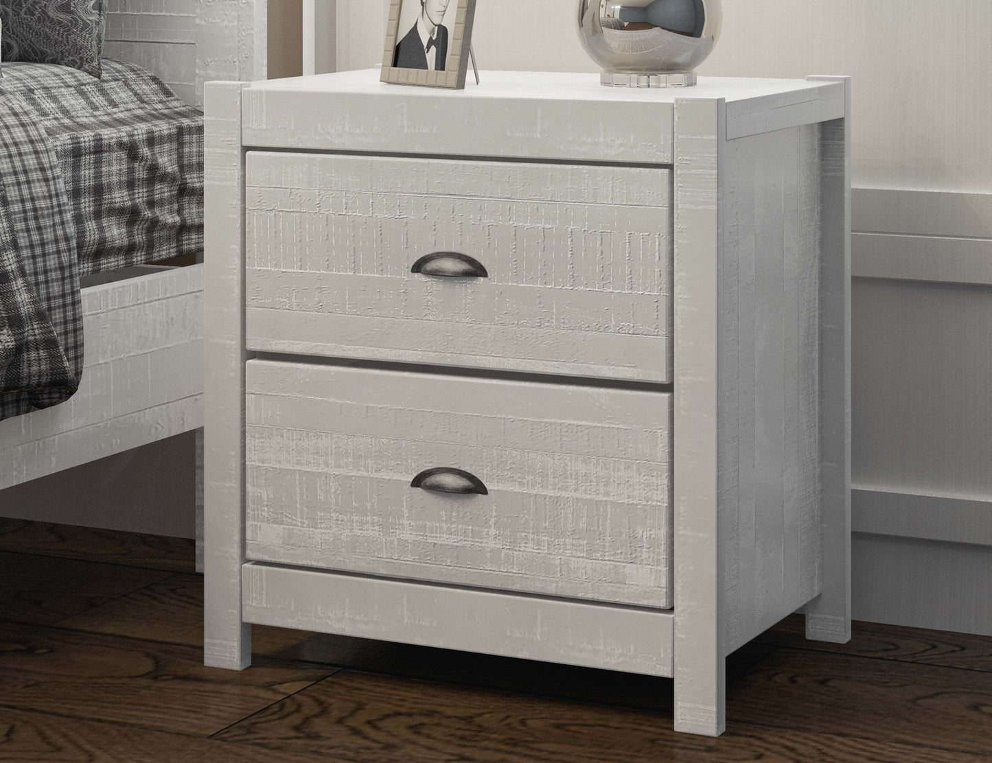 Yeti Solid wood Nightstand - White