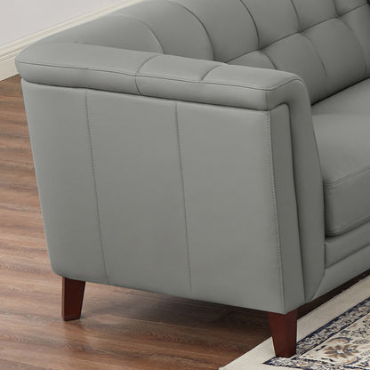 Arvo Leather Loveseat - Gray