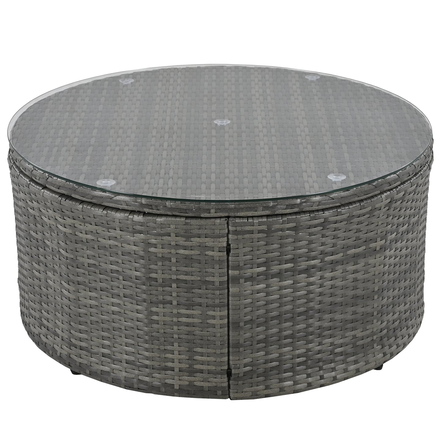 Serrano 9 Pc Outdoor Patio Circular Outdoor Sofa Set - Gray