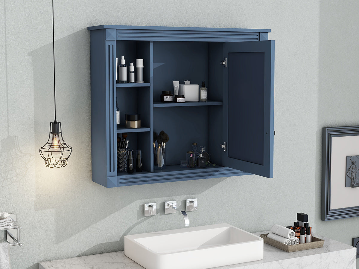 Royal Blue Wall Mounted Bathroom Storage Cabinet