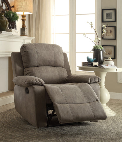 Aeon Polished Recliner with Pillow Top Arm - Gray