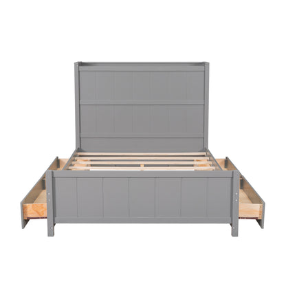 Zeal Full Size Platform Bed w Storage - Gray