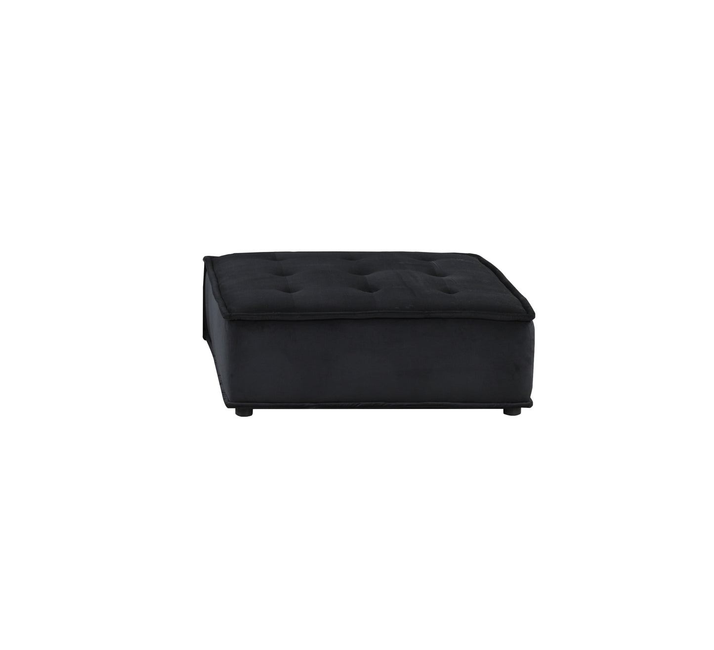 Anna Velvet 6-Seater U-Shape Modular Sectional Sofa - Black