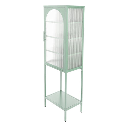 Arched Tempered Glass High Cabinet - Mint Green