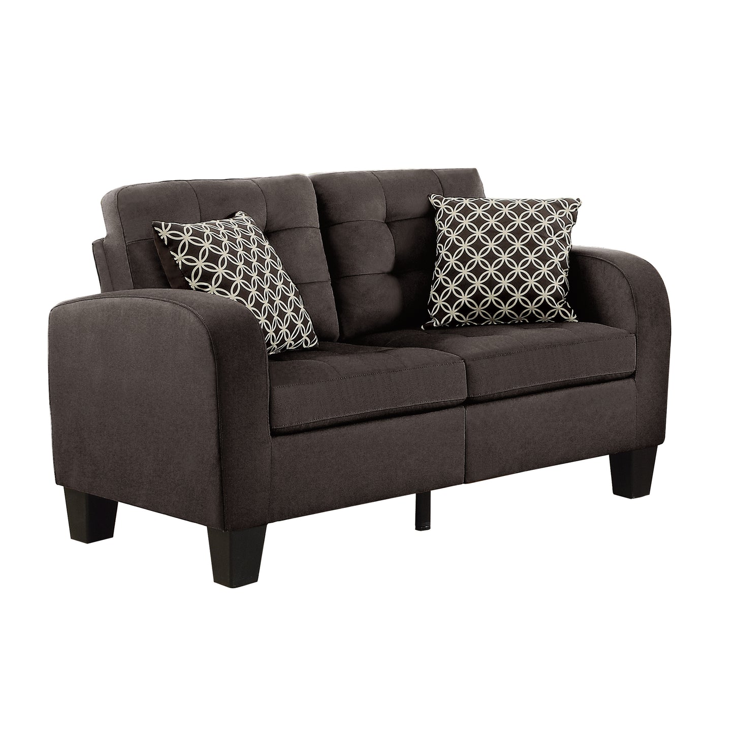 Ashton Fabric Loveseat - Chocolate