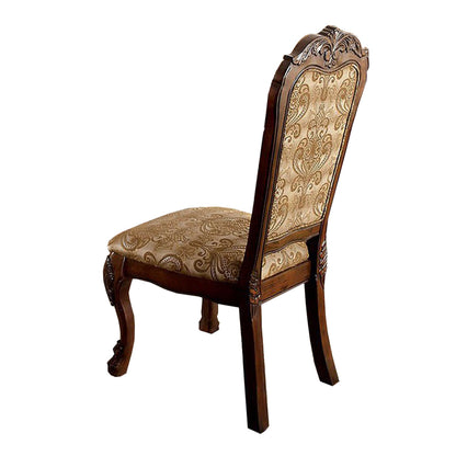 Amelia Wood Side Chairs with Pattern Cusion (Set of 2)- Cherry