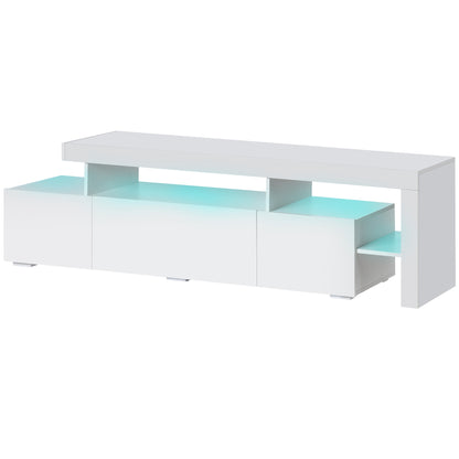 Lancer Modern Style LED Lights TV Cabinet - White