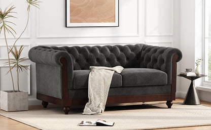 Vivalux Velvet Loveseat Sofa - Dark Gray