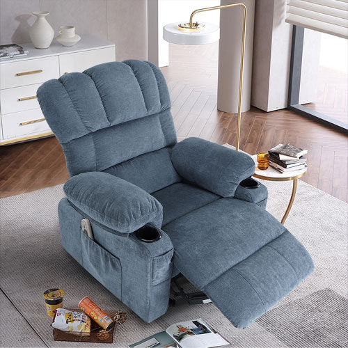 Ramos Recliner Chair Massage Heating sofa with USB - Blue