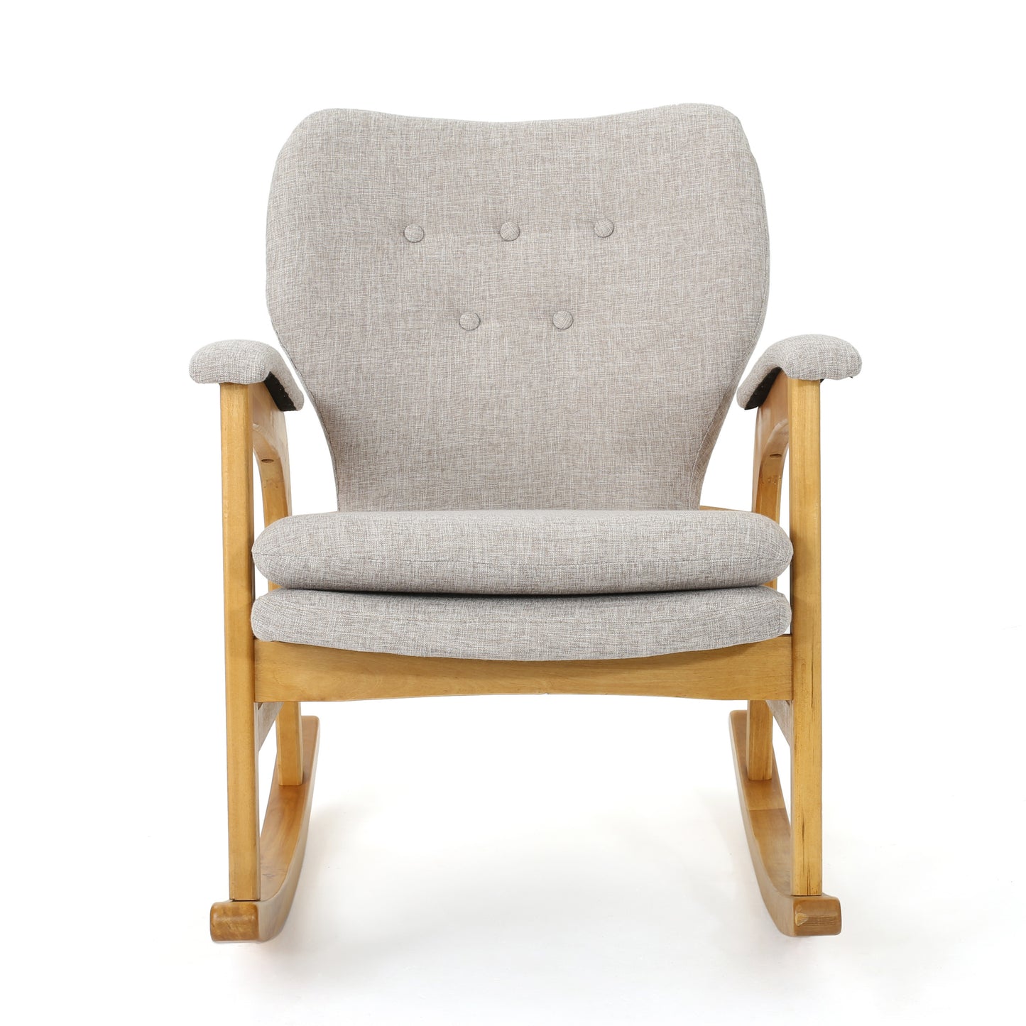 Indo Mid-Century Fabric Rocking Chair - Wheat