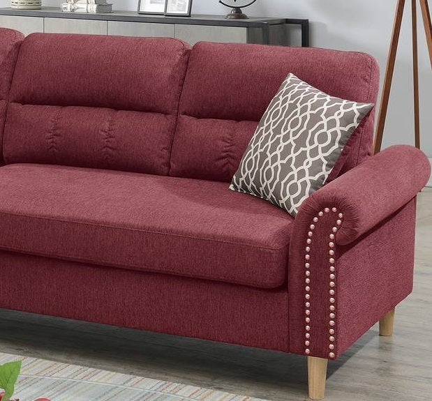 Esme Reversible Sectional Sofa Set  - Red