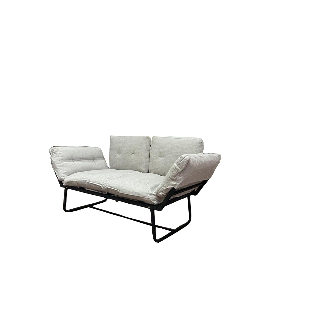 Ayers Violette Metal Frame Futon Love Seat - Beige