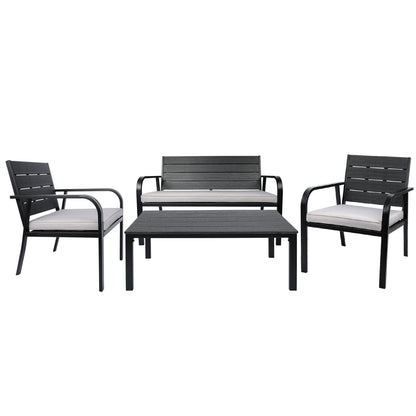 Britt 4 Pc Outdoor Patio Seating Set - Gray