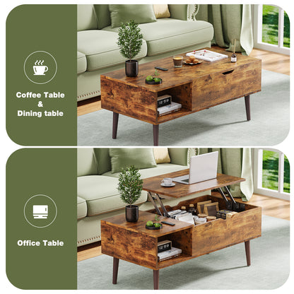 Hanna Lift Top Coffee Table - Rustic Brown