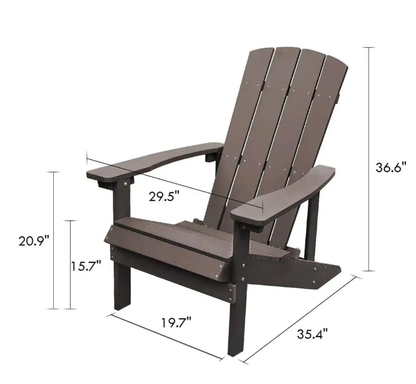 Aleta Patio Hips Plastic Adirondack Chair Lounger (2-Pack) - Coffee