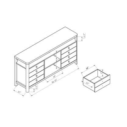 Amelia TV Stand/Buffet - White Oak