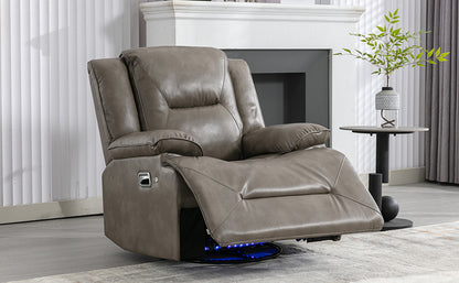 Meyer 360° Swivel and Rocking Manual Recliner Chair with a LED - Gray